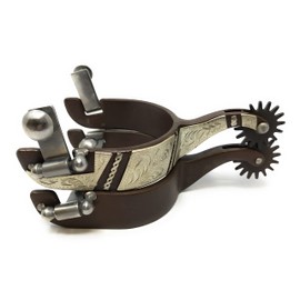 AJ Tack Men's Western Engraved Rock Grinder Spurs