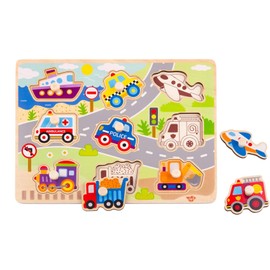 AB Gee abgee 921 TY860 EA Wooden Vehicle Puzzle, red
