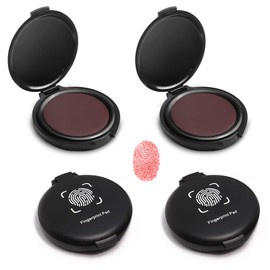 Marte Vanci Fingerprint Ink Pad, Thumbprint Ink Pads Finger Print Stamp Kit for Notary Supplies Identification Security ID Fingerprint Cards Law Enforcement Portable Red 4 Pcs