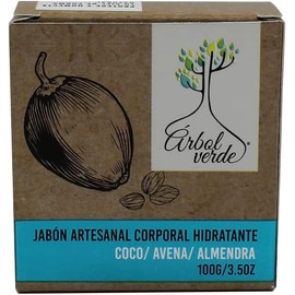 Árbol Verde Jabón Artesanal Corporal Hidratante, Coco Avena y Almendra, 100 gr