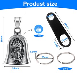 Guardian Bell, Titan Stahl Biker Bell, Luck Motorrad Glocke mit 2 Schlüsselanhänger Ring Zubehör, Motorrad Glocke Glücksbringer für Segne Den Frieden, Glücksbringer