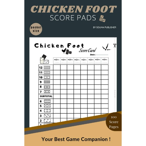 Chicken Foot Score Pads: 100 Scorekeeping to Easily Keep Track