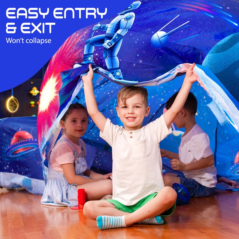 W&O Galactic Aerodome with LED Lights - Inflatable Space Fort
