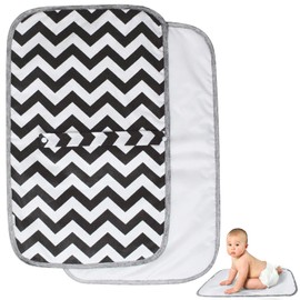 DOOCECIY Changing Mat Baby Travel, Waterproof Foldable Nappy Portable Changing Mat(Black Wave)