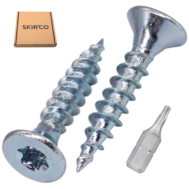 SKIR'CO (300 Pieces) Galvanised Steel Wood Screws 3.0 x 16mm