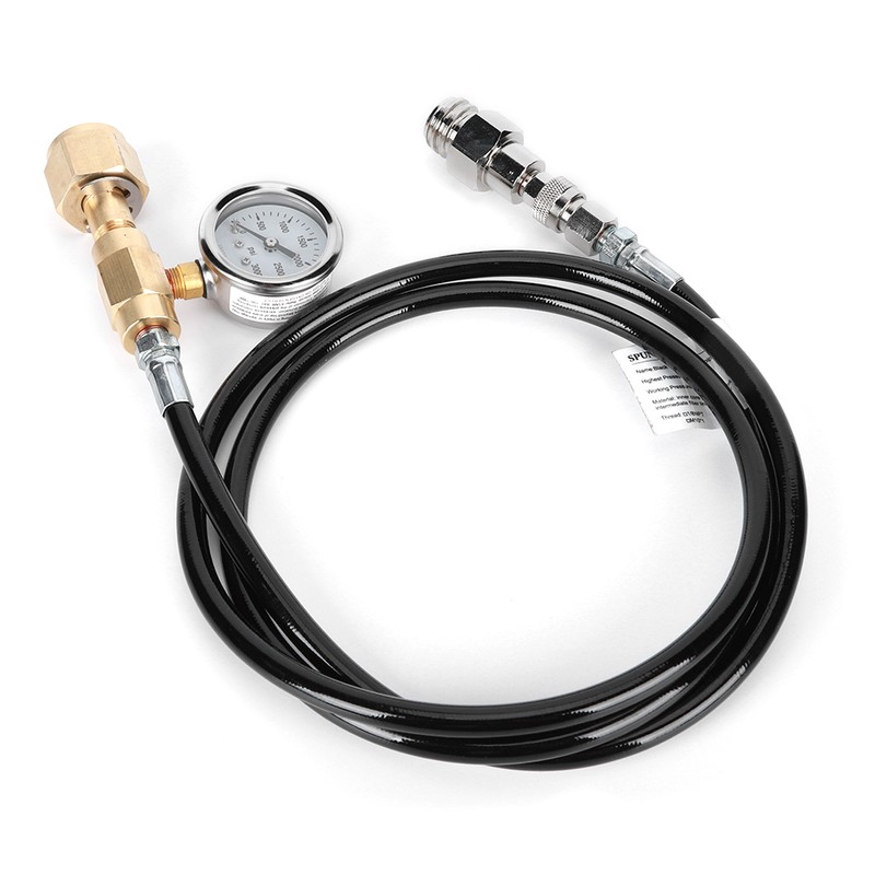 DIN477 1.5m Black Soda Hose with 3000psi pressure gauge Kit