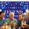 Retirement Party Decorations,The Legend Has Retired Backdrop,Blue Silver Retire Sign