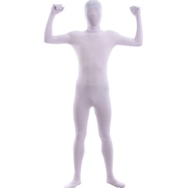 VSVO - Disfraz completo Zentai de Second Skin para hombre y mujer (blanco, S)