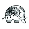 EROSPA® Temporary Tattoo Sheet - Cute Elephant / Flowers -