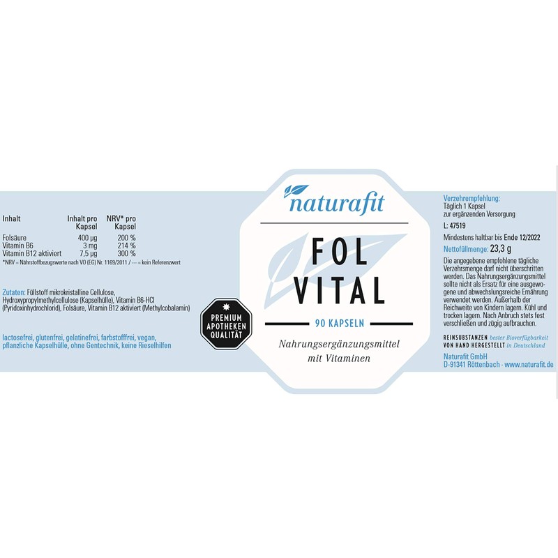 naturafit Folvital Capsules, Pack of 90 Capsules