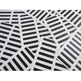 Small 30x5mm Rectangular Colour Code Stickers - Packs of 200 Coloured Rectangle Sticky Labels - 30 Colours Available (Black)