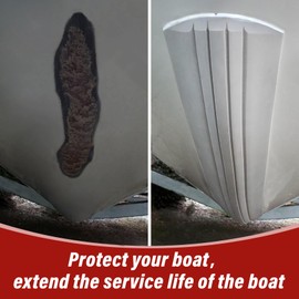 Gtouse Keel Guard Protector for Fiberglass and Aluminum Boats, 8FT Self-Adhesive Boat Keel Guard Protects from Rocks Ramps Scratches Damage, 5 Inches Wide 8 Feet Length Fit Boat Size Up to 22 FT