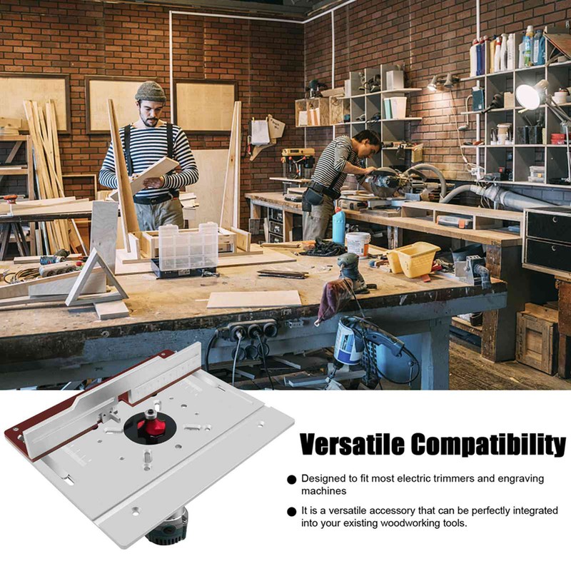 Set of 2 Router Table Insert Plate Aluminum Alloy Wood