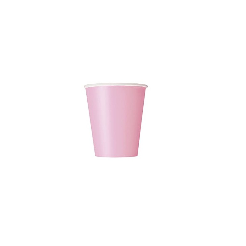 Lovely Pink Solid Paper Cups - 9 oz (Pack of