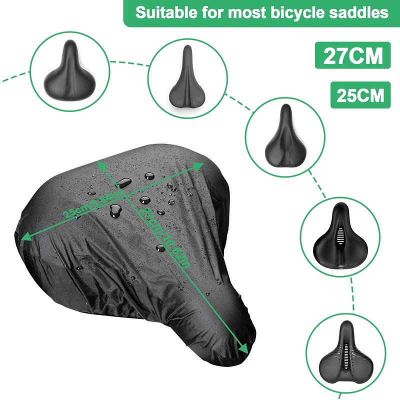 Bicycle Saddle Rain Cover 2 Pieces Saddle Protector Waterproof Bicycle