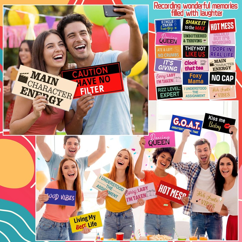 Beeveer 24 Designs Fun Photo Booth Props Sign Photoshoot Accessoires