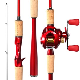 Kilitn Fishing Rod and Reel Combo, Baitcaster Rod 2-Piece & Reel, 30T Carbon Fiber, M Power Tips, Ultralight Casting Rod for Freshwater or Saltwater Fishing (Casting Right 6.5FT)