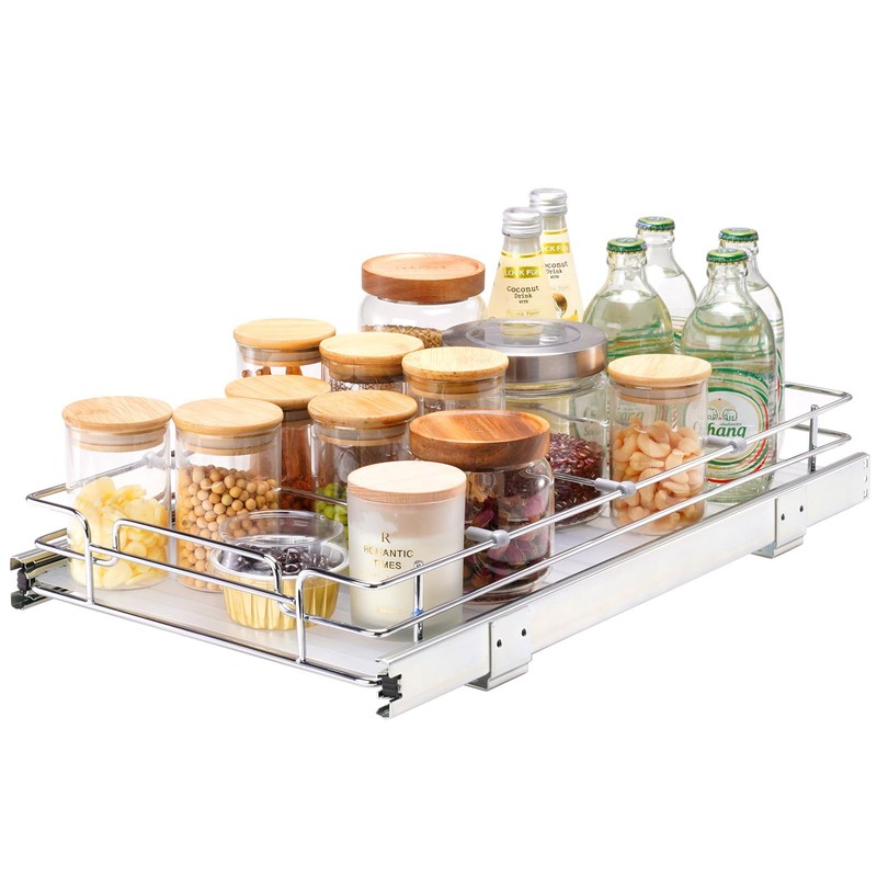 Happybuy 11" W x 21" D Pull Out Cabinet Organizer