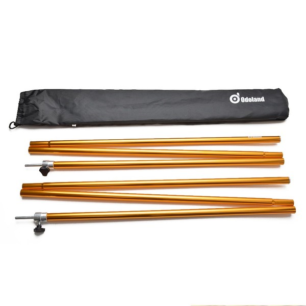 Odoland Adjustable Telescoping Aluminum Tarp and Tent Poles Set of