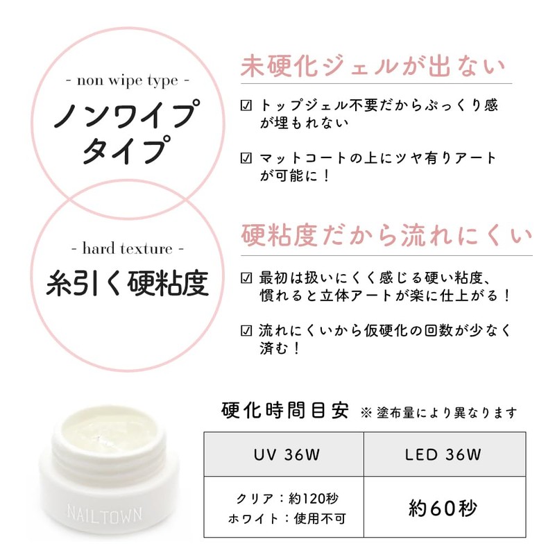 Nail Town Gel Icing Gel, 0.1 oz (3 g) (Clear),