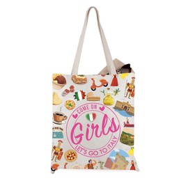 WCGXKO Italy Travel Gift Come On Let’s Go To Italy Trip Italy Bachelorette Canvas Tote Bag