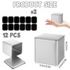 WOPPLXY 12 Pack 3Oz Square White Metal Tins, Square Tin