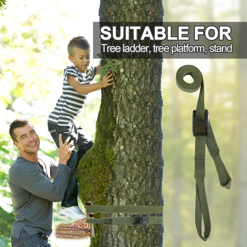 2pcs Hunting Climbing Stick Replacement Straps, Heavy Duty Treestand Stabilizer