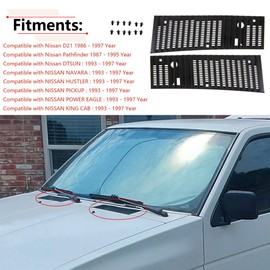 RLB-HILON 1Set Hood Cowl Top Grille Compatible with Nissan Hardbody Pickup D21 Frontier Pathfinder 1986 to 1997 Year Finisher Wiper Cowl Grille, for 66815-0S700 66814-0S700