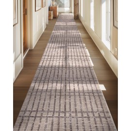 Well Woven Custom Size Hallway Stair Runner - Nordlys Skog Ivory - 31 Inches Wide x 5 Feet Long Runner (31" x 5') - Stain-Resistant, Snow Drift Slats Design, for Hallways, Kitchens, Stairs