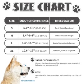 VZU Muzzle for Dogs, Breathable, Reflective, Adjustable Dog Muzzle for Small, Medium and Large, Prevents Chewing, Eating, Biting, Mesh Pet Mask (Black, L) (L)