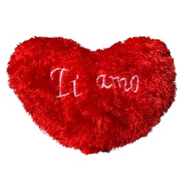 Pillow Heart I Love You Large Decorative Pillow Plush Heart Shape Soft Faux Fur Lace Up Romantic Valentine's Day Mother's Day Women's Day