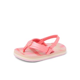 Reef Toddler/Little Kid Ahi Beach Flip Flop, Soft Cushion Footbed, Water Friendly, Backstrap, Pink Plaid, 6