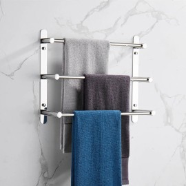 Three Stagger Layers SUS304 Stainless Steel Hand Polishing Mirror Polished Finished Bathroom Accessory Set Includes Towel RackColor: as picture Color