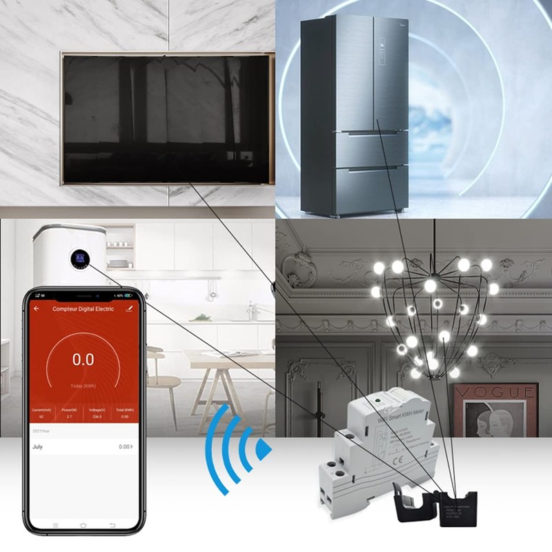 Fowecry ATMS1603 Tuya Single Phase WiFi Intelligent Energy Meter 100A