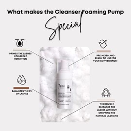 Prolong Lash Eyelash Extension Shampoo & Brush - Gentle Foaming Cleanser For Extensions & Natural Lashes - Vegan, Paraben & Sulphate Free, for Salon & Home Use - 100 ml