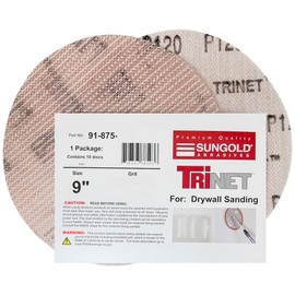 Sungold Abrasives 91-875-901 Trinet Mesh Assorted Grit Hook & Loop Stearated Aluminum Oxide Sanding Discs for Drywall Sanders, 21 Pack, 9"