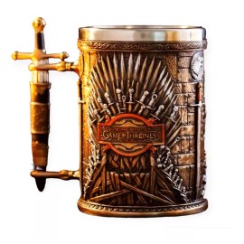 IDECOR Taza Tarro 3d Retro Vikingo Gotico Resina Y Acero Inoxidable