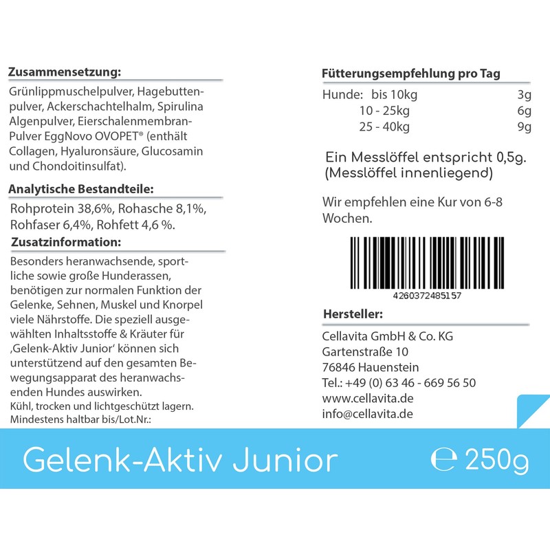 Cellavita Animal Health for Dogs Joint Active Natural Ingredients, Free