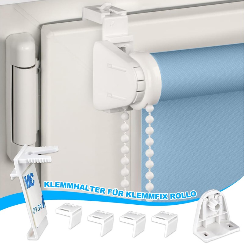 Clamp support for double roller blind, 8 pieces, roller blind