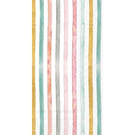 IHR Ideal Home Range Dinner Napkins Disposable 3-Ply Paper Hand Towels, 8.5" x 4.5", Flamingo Fever Stripe (Rose), 16-Count