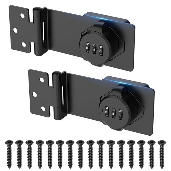 Forbabe Hasp with Combination Lock, 4.5 Inch Security Hasp Lock