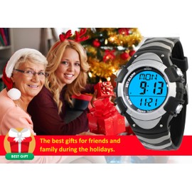 Five Senses Atomic English Talking Watch for Seniors Men and Women Talking with Day-Date Loud Alarm Clock Visually Impaired (Black), Modern