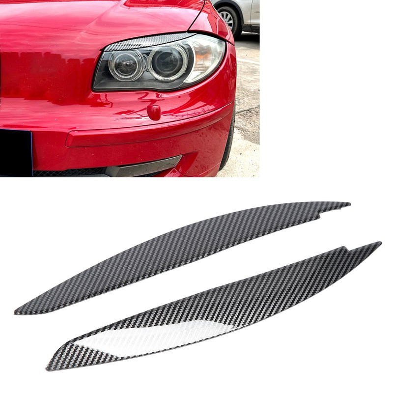 2 Pcs Headlight Eyebrow Front Left Right Light Eyelid Trim
