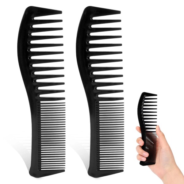 Mozeat Lens 2-Pack Double-Sided Hair Combs Wide & Fine Tooth