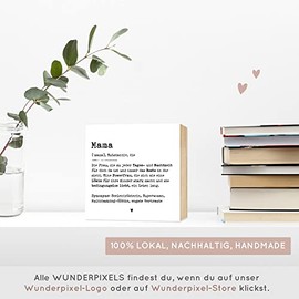 Wunderpixel¬Æ Holzbild Definition Mama - 15x15x2cm zum Hinstellen/Aufh√§ngen, echter Fotodruck mit Spruch auf Holz - schwarz-wei√ües Wand-Bild Aufsteller Zuhause zur Dekoration Muttertag Geschenk-Idee