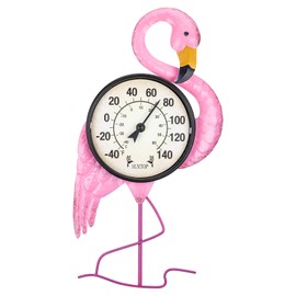 MUMTOP Outdoor Thermometers for Patio - Indoor Outdoor Thermometer, Flamingo Wall Thermometer Wireless for Garden Home Decor