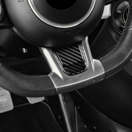 AIRSPEED Fiat 500 Fiat 500 4th Generation / Abarth 595 595C 695 Abarth 2020 2021 2022 2023 Hard Carbon Fiber Accessories Interior Interior Parts Steering Wheel Button Trim Cover Stylish Custom Dress