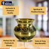 HOME GENIE Brass Kalash Lota with Hand-Etched Floral Design |
