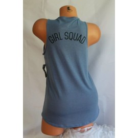 MATERIAL GIRL ACTIVE (M) Gym Workout Sport Top INFINITY Tank GIRL SQUAD Metallic