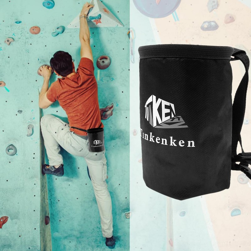 Mecmbj Chalkbag, Chalkbag Boulder, Waterproof Boulder Chalk Bag with Adjustable